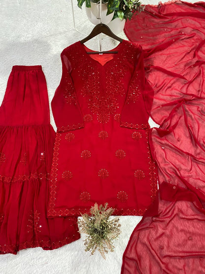 Designer Sequins Embroidered Sharara Set