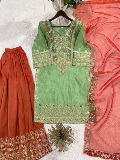 Designer Cording Sequins Plazzo Set