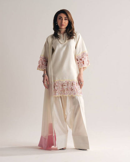Crepe Silk Moti Work Farshi Salwar Set