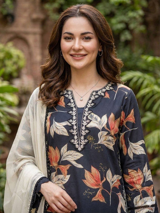 Printed Muslin Kurti Plazzo Set