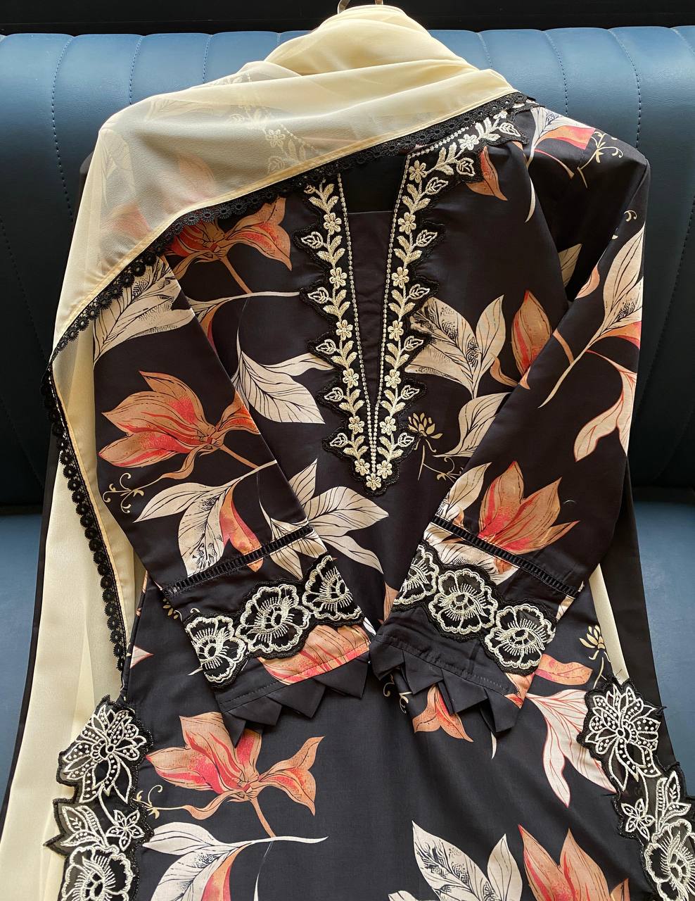 Printed Muslin Kurti Plazzo Set