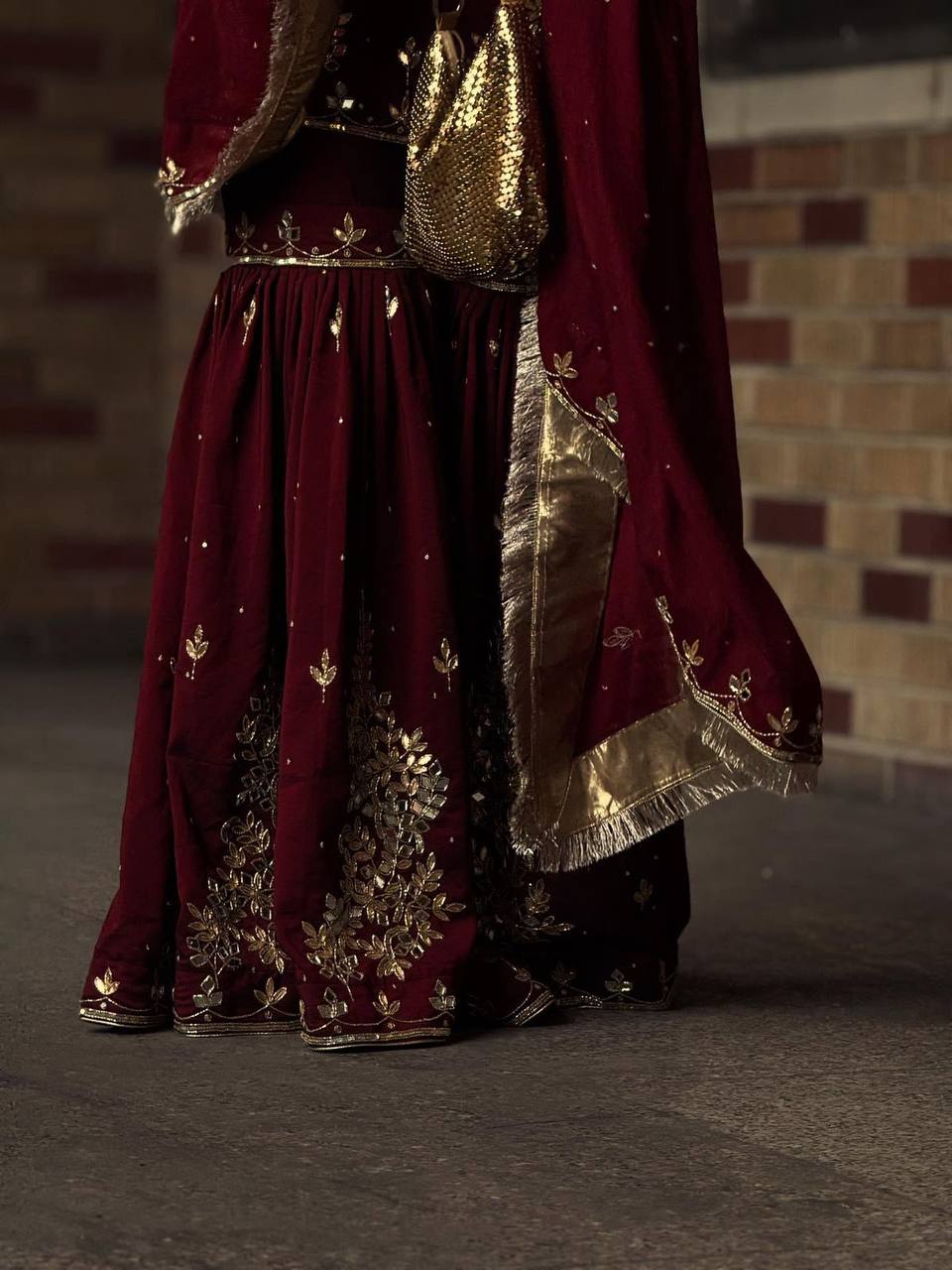 Fendy Mirror Work Sharara Set
