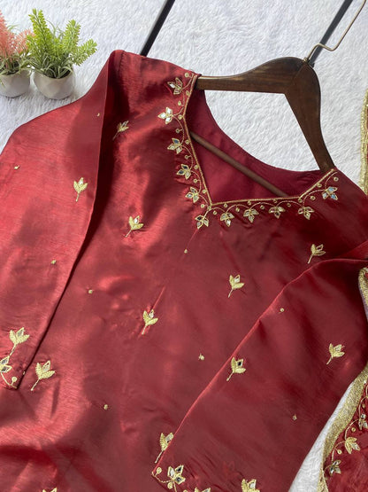 Fendy Mirror Work Sharara Set