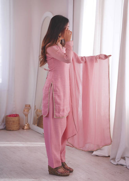 Crunchy Silk Farshi Pant Set