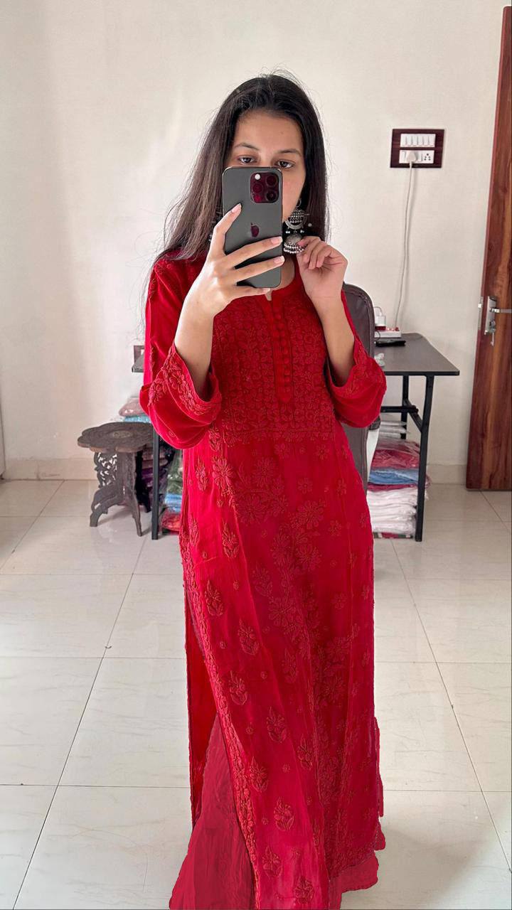 Georgette Embroidered Pant Set