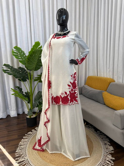 Fendy Silk Sequins Plazzo Set