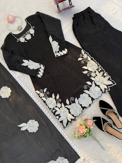 Fendy Silk Sequins Plazzo Set