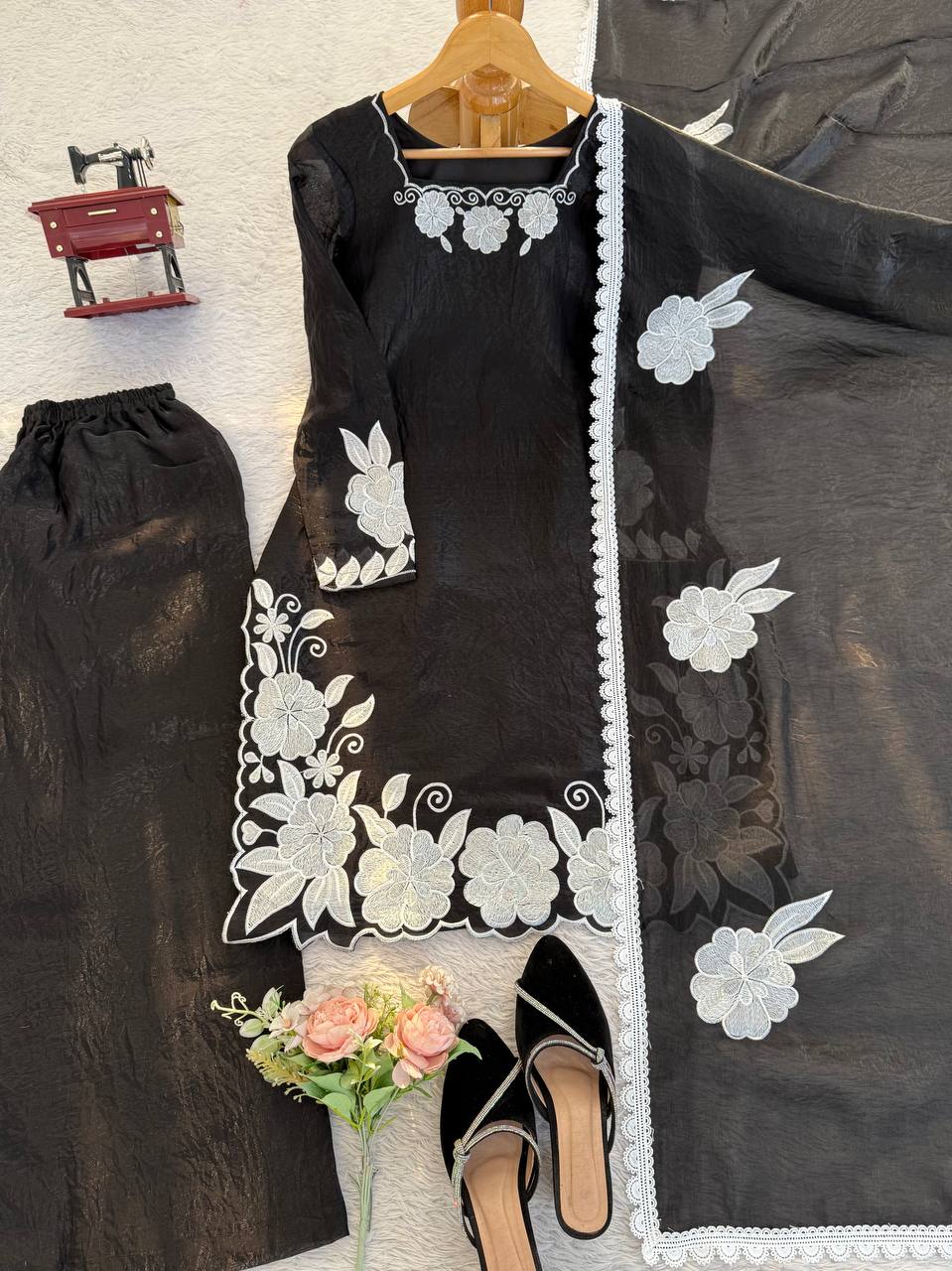 Fendy Silk Sequins Plazzo Set