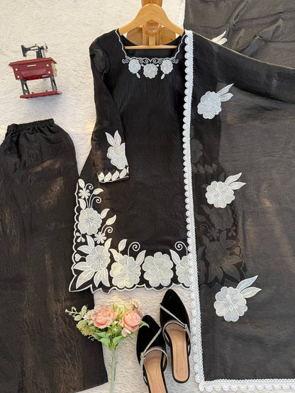 Fendy Silk Sequins Plazzo Set