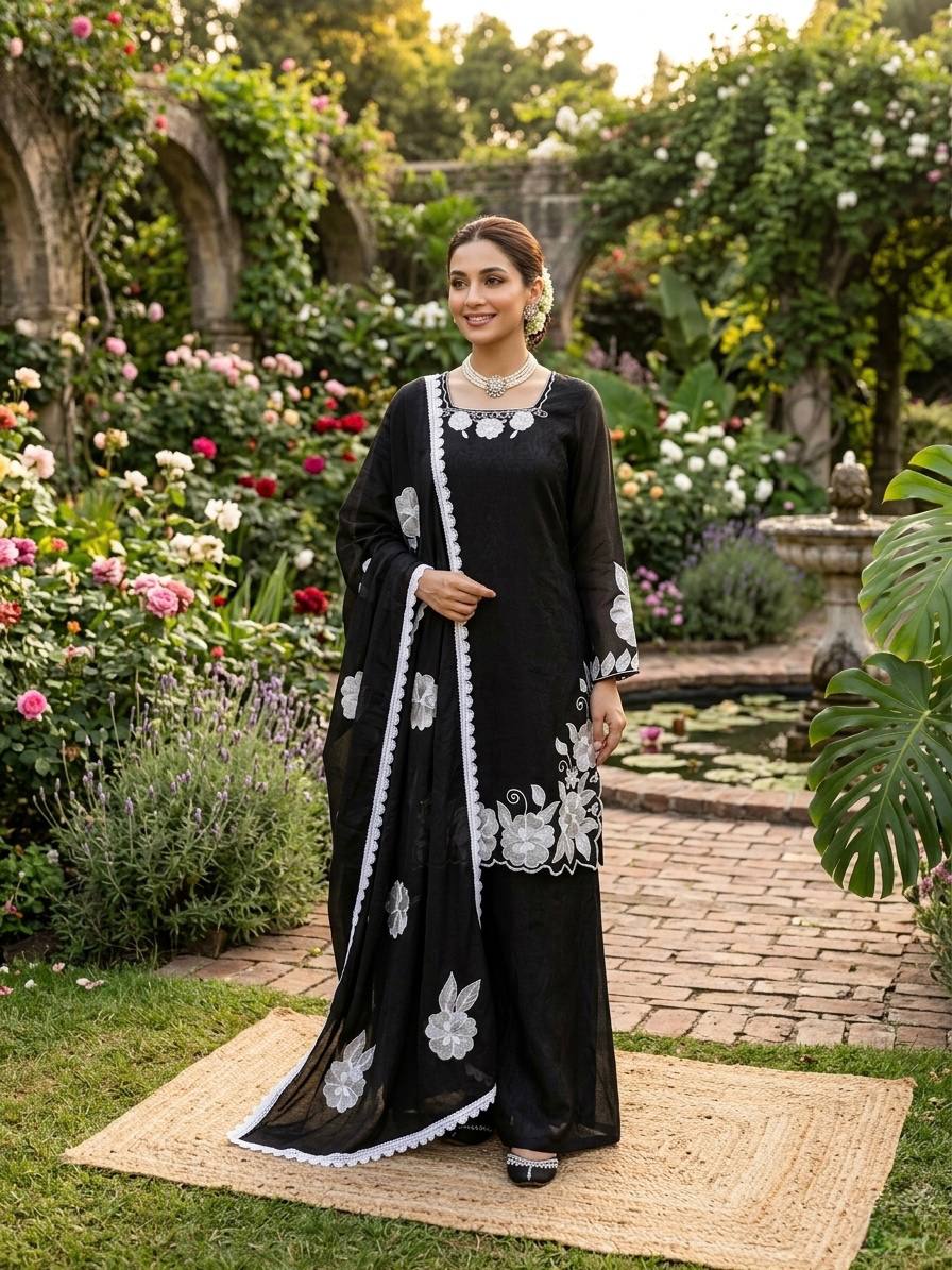 Fendy Silk Sequins Plazzo Set