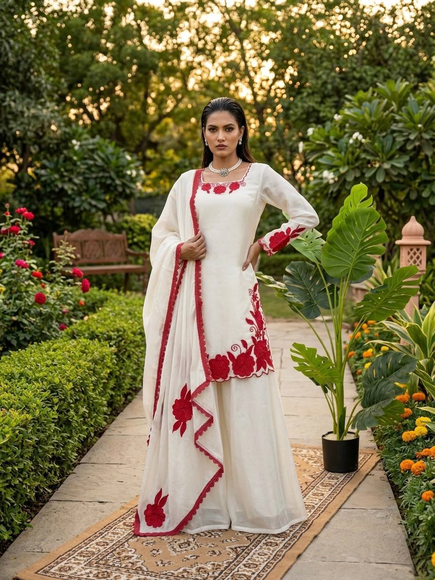 Fendy Silk Sequins Plazzo Set