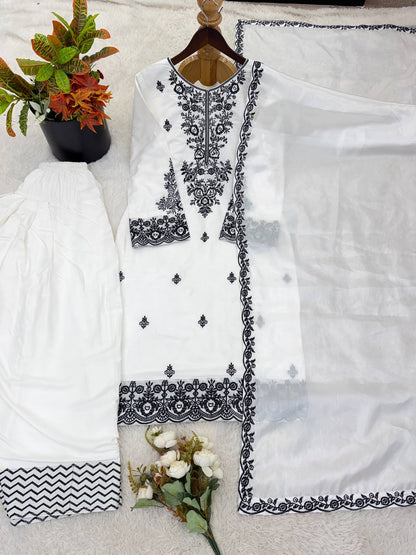 Rayon Embroidered Farshi Set