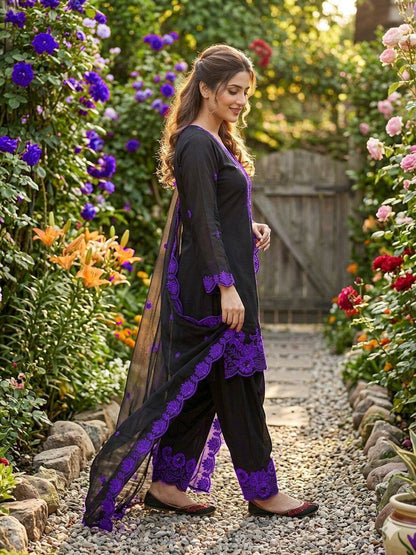 Crepe Silk Sequins Salwar Set