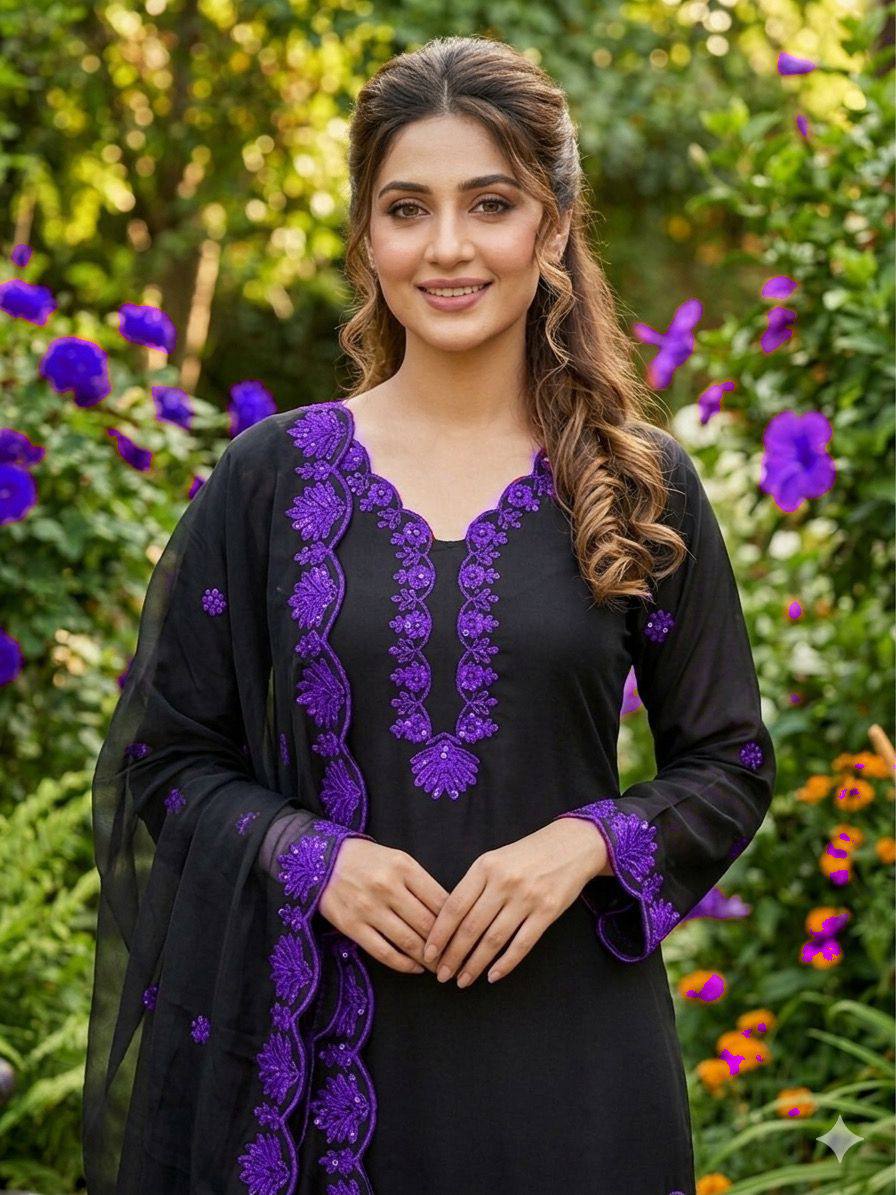 Crepe Silk Sequins Salwar Set