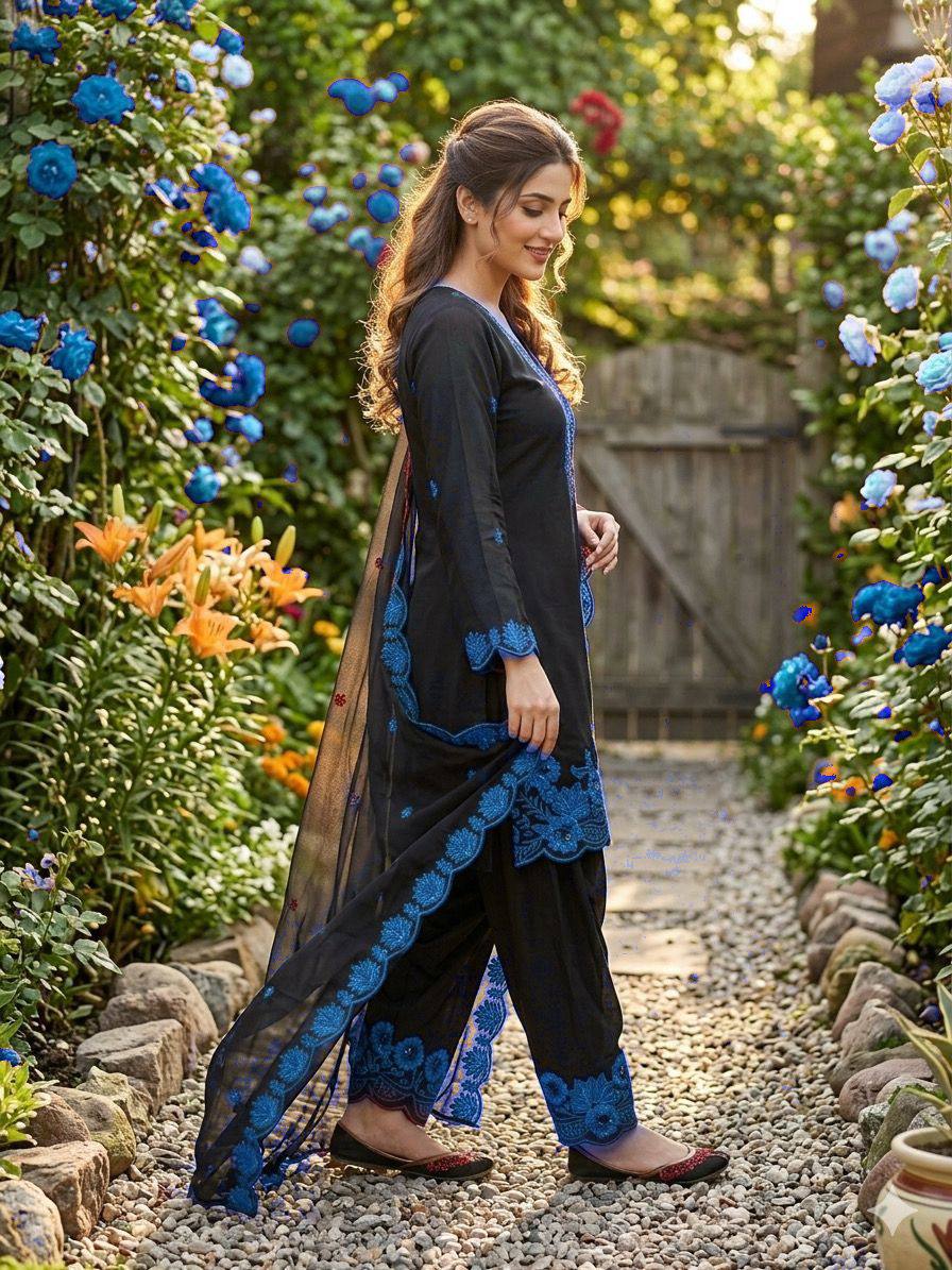 Crepe Silk Sequins Salwar Set