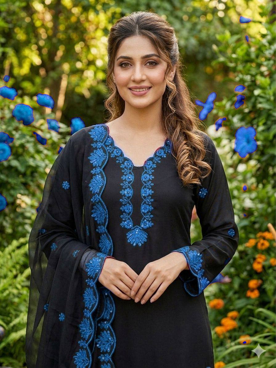 Crepe Silk Sequins Salwar Set