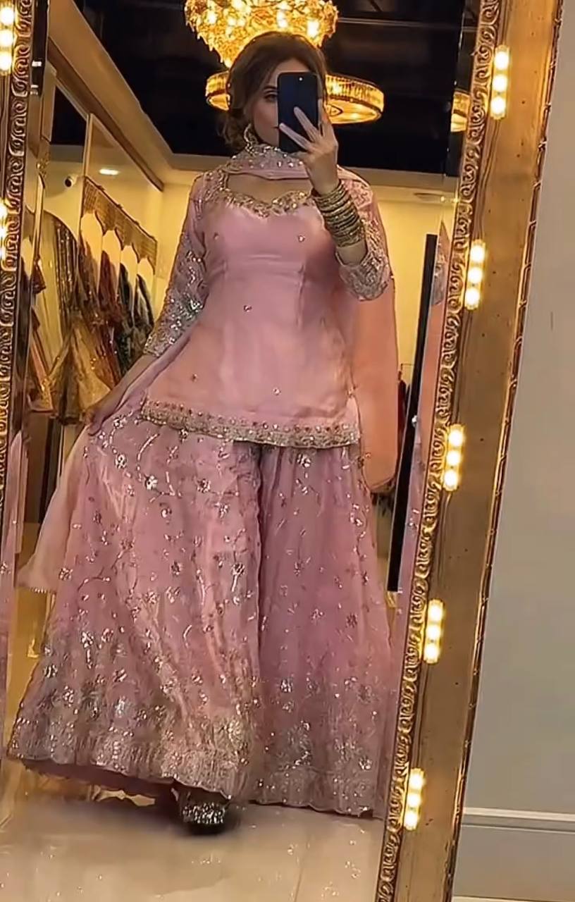 Frendy Silk Zari Plazzo Set