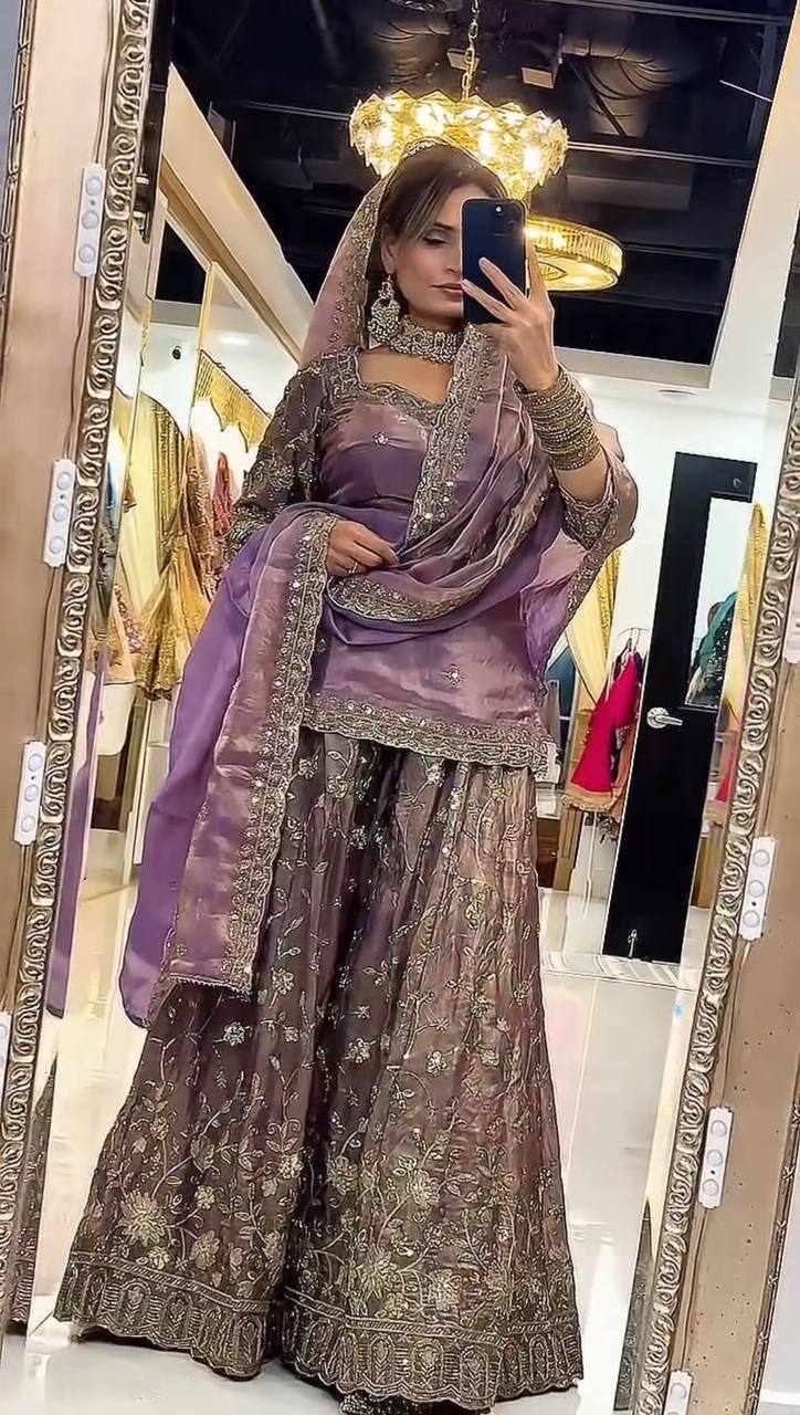 Frendy Silk Zari Plazzo Set