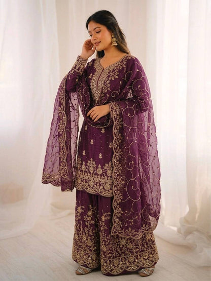 GMY Silk Family Plazzo Set