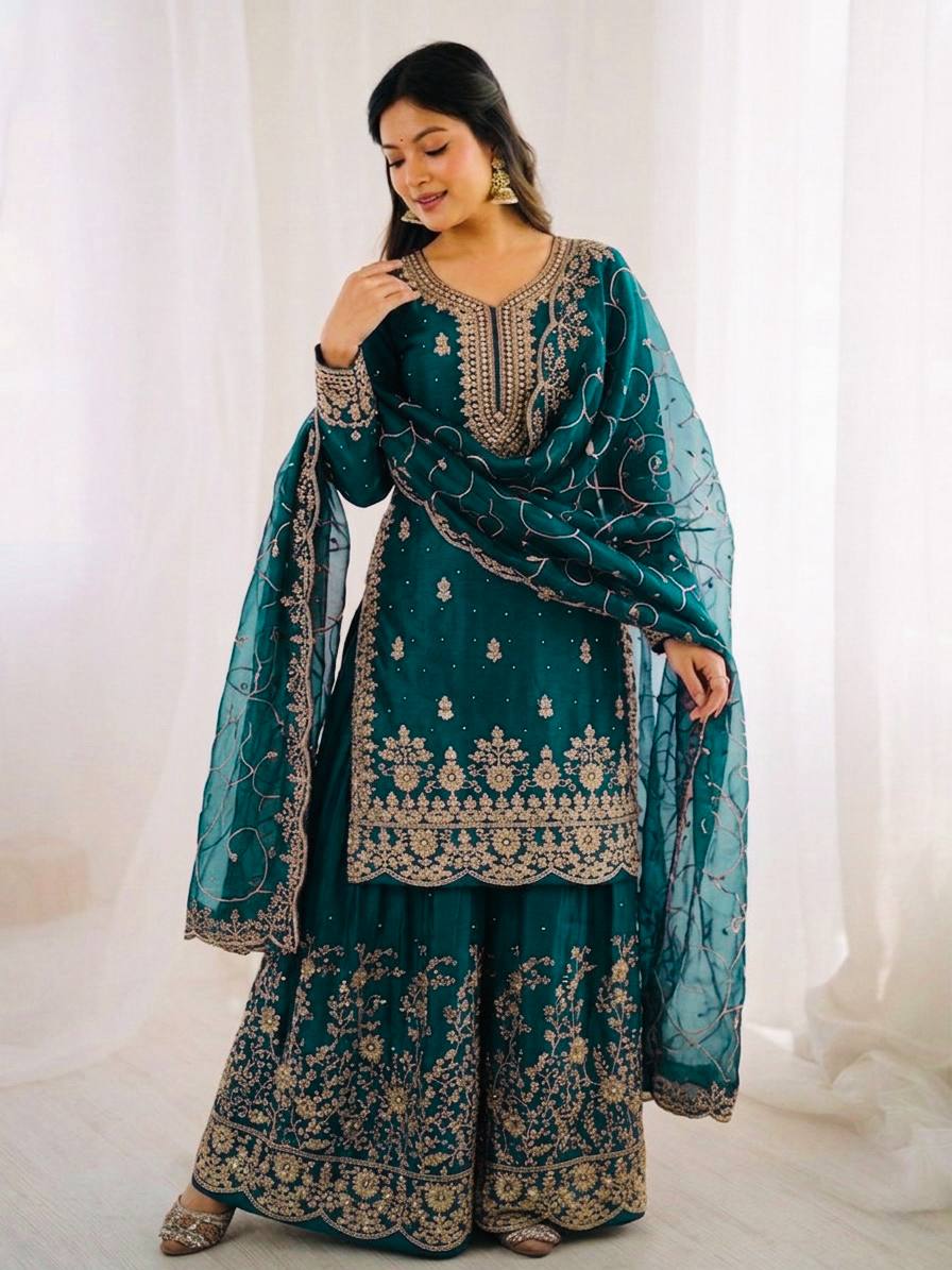 GMY Silk Family Plazzo Set