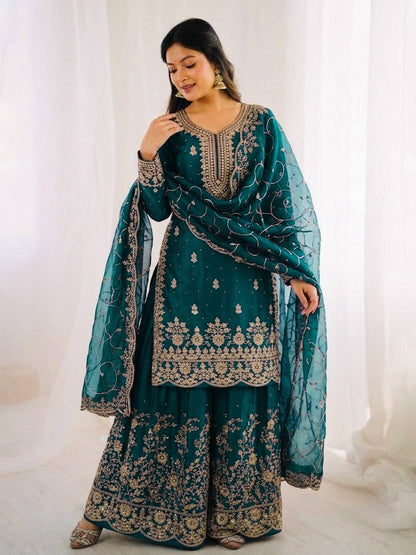 GMY Silk Family Plazzo Set