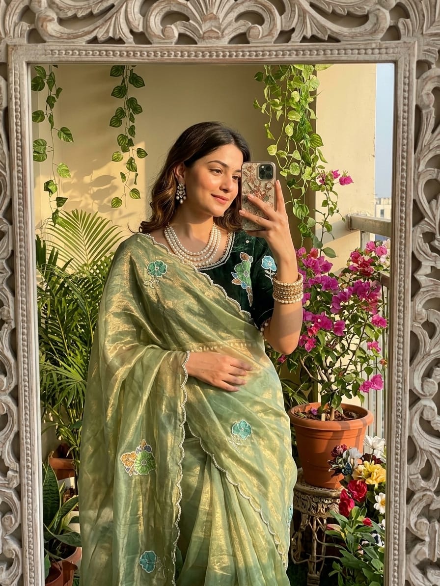 Soft Fendy Satin Silk Designer Saree