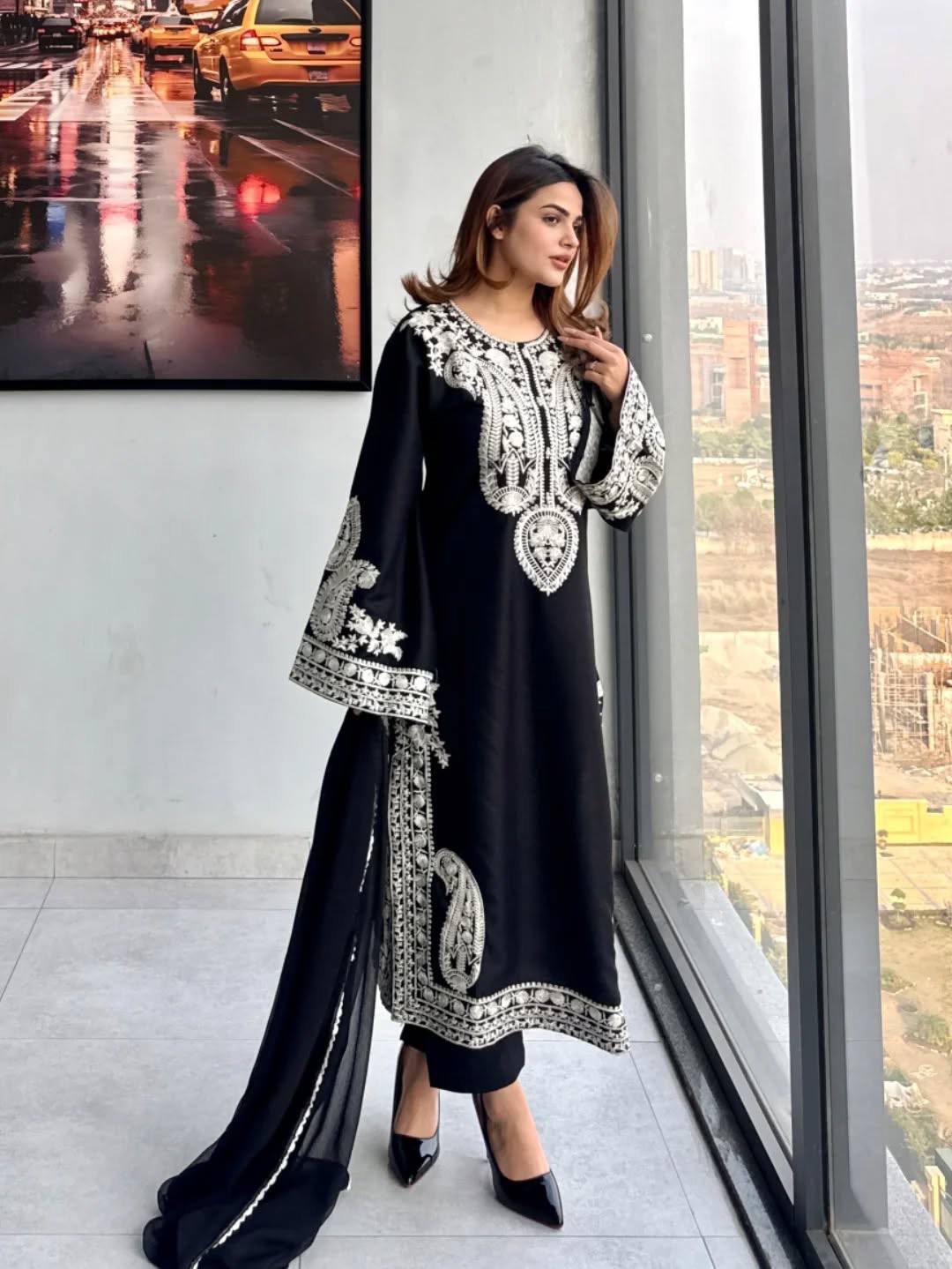 Organza Embroidered Plazzo Set