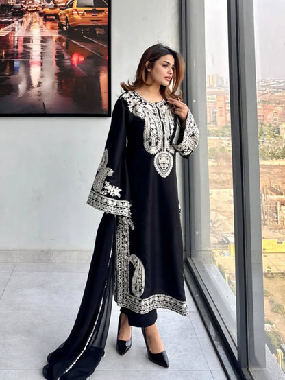 Organza Embroidered Plazzo Set