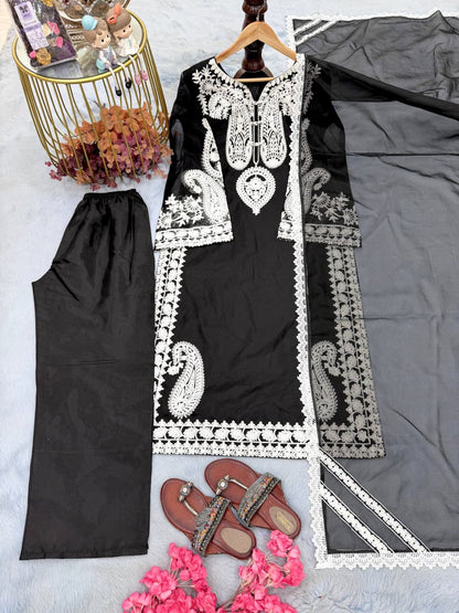 Organza Embroidered Plazzo Set