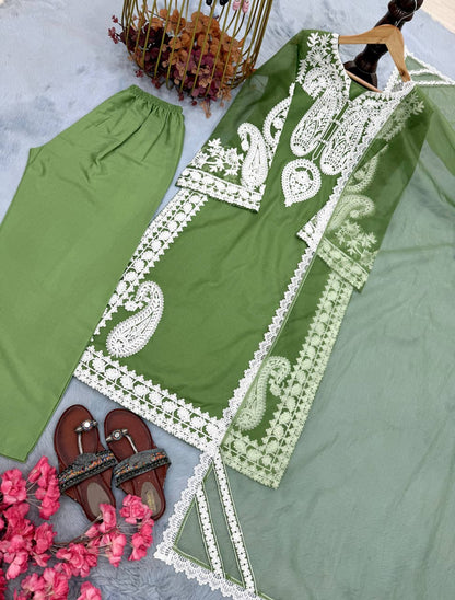 Organza Embroidered Plazzo Set