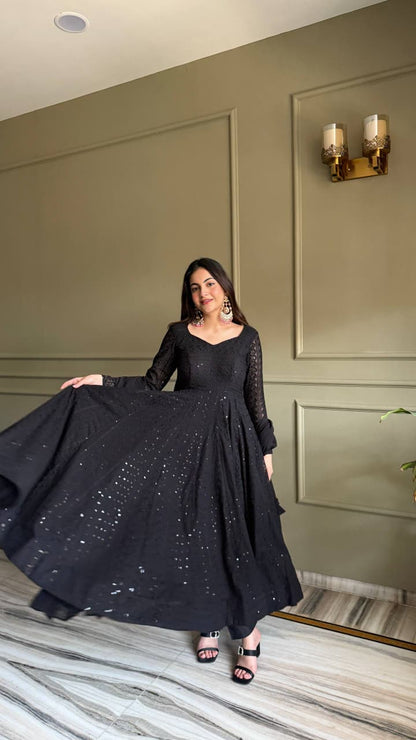 Fox Georgette Lucknowi Anarkali Set