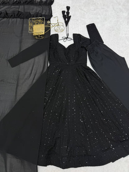 Fox Georgette Lucknowi Anarkali Set