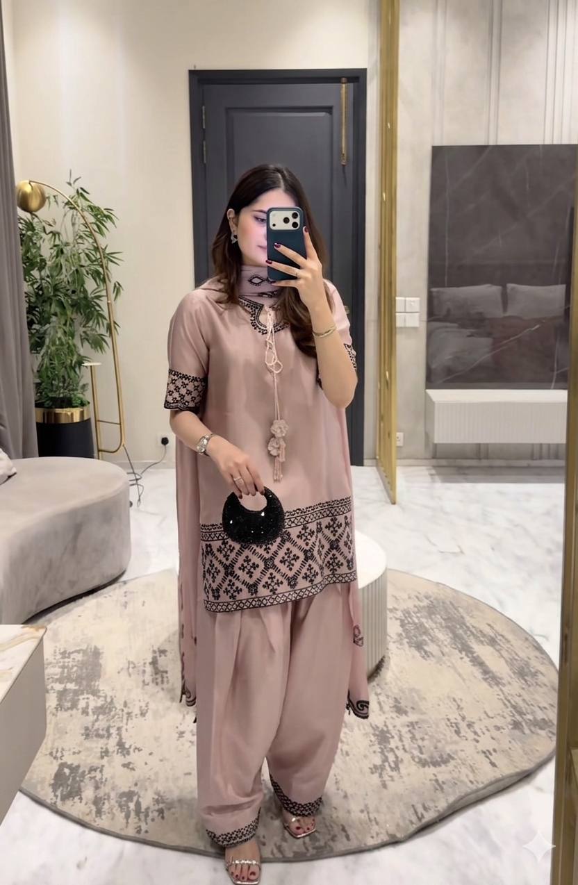 Crepe Silk Farshi Salwar Set