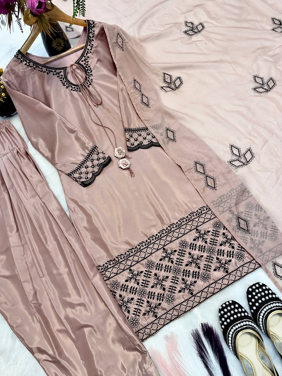 Crepe Silk Farshi Salwar Set