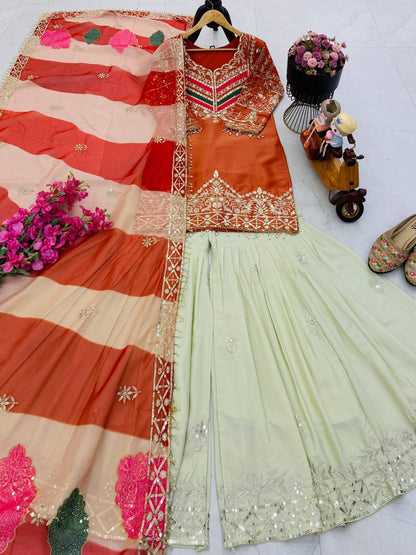 Fendy Embroidered Palazzo Set