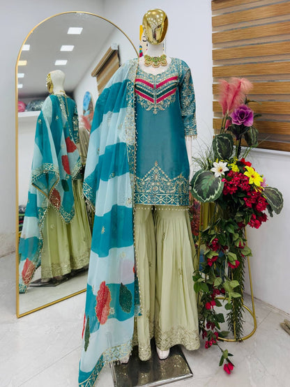Fendy Embroidered Palazzo Set