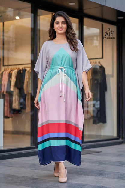 Printed French Crepe Kaftan