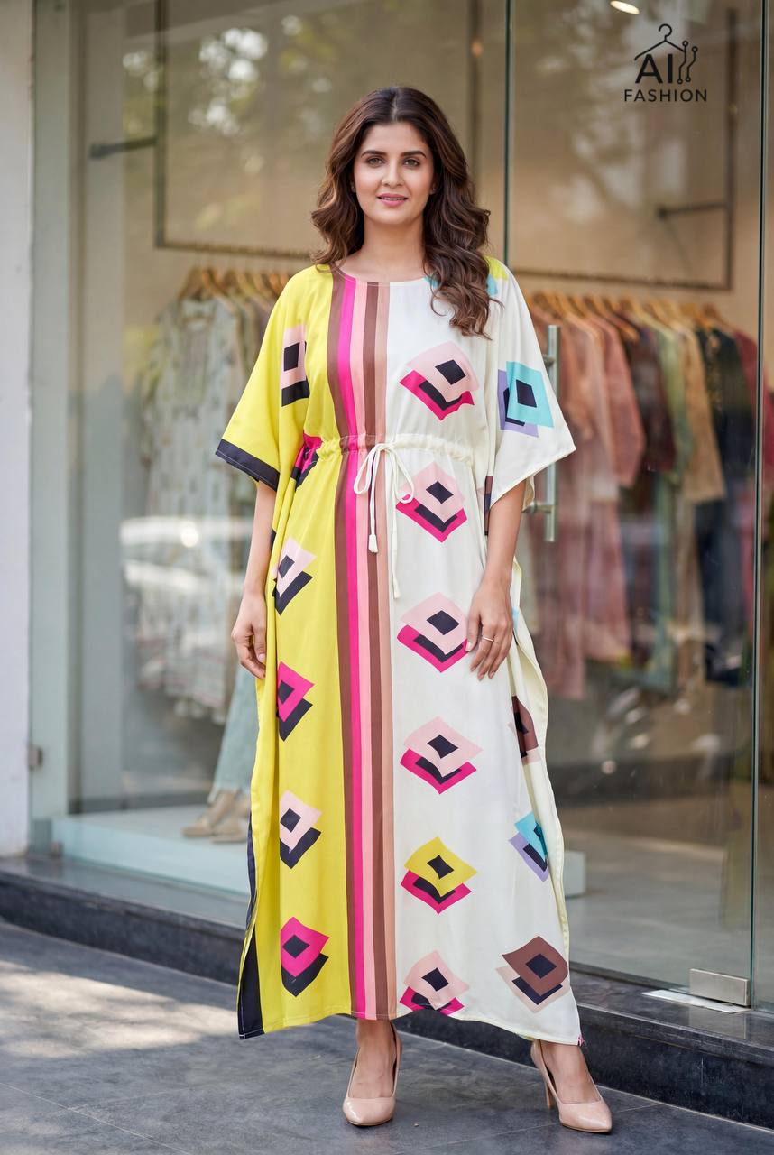 Printed French Crepe Kaftan