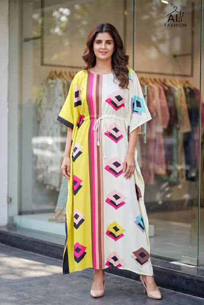 Printed French Crepe Kaftan