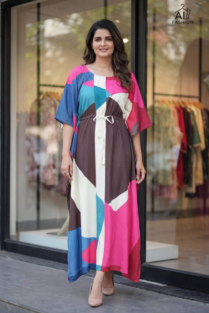 Printed French Crepe Kaftan