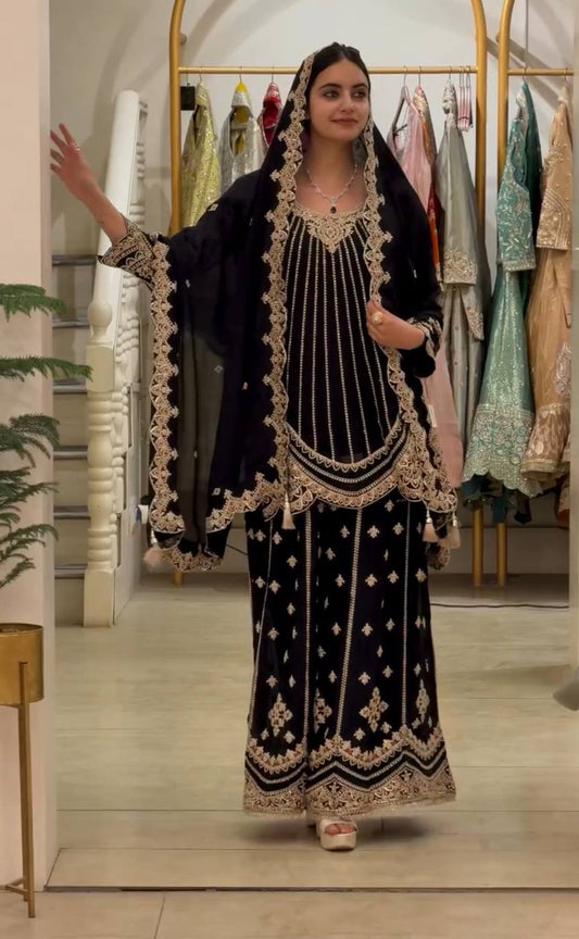 Fox Georgette Embroidered Set