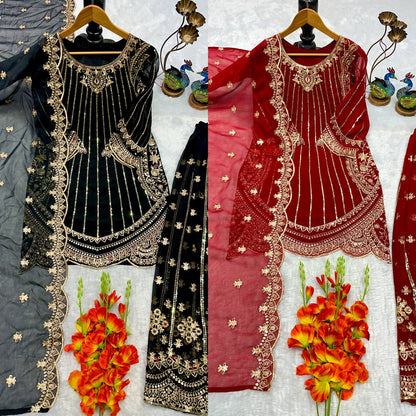 Fox Georgette Embroidered Set