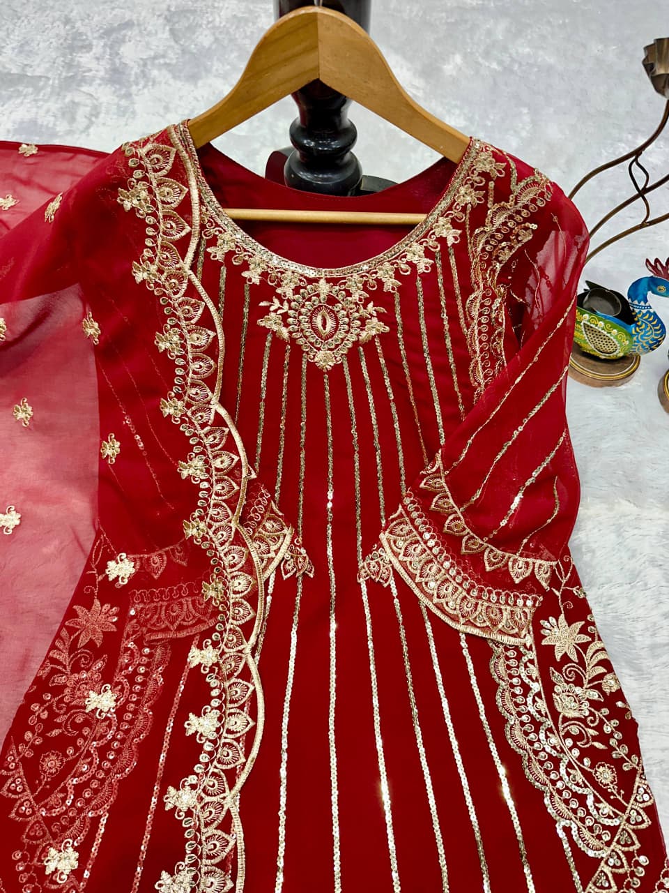 Fox Georgette Embroidered Set