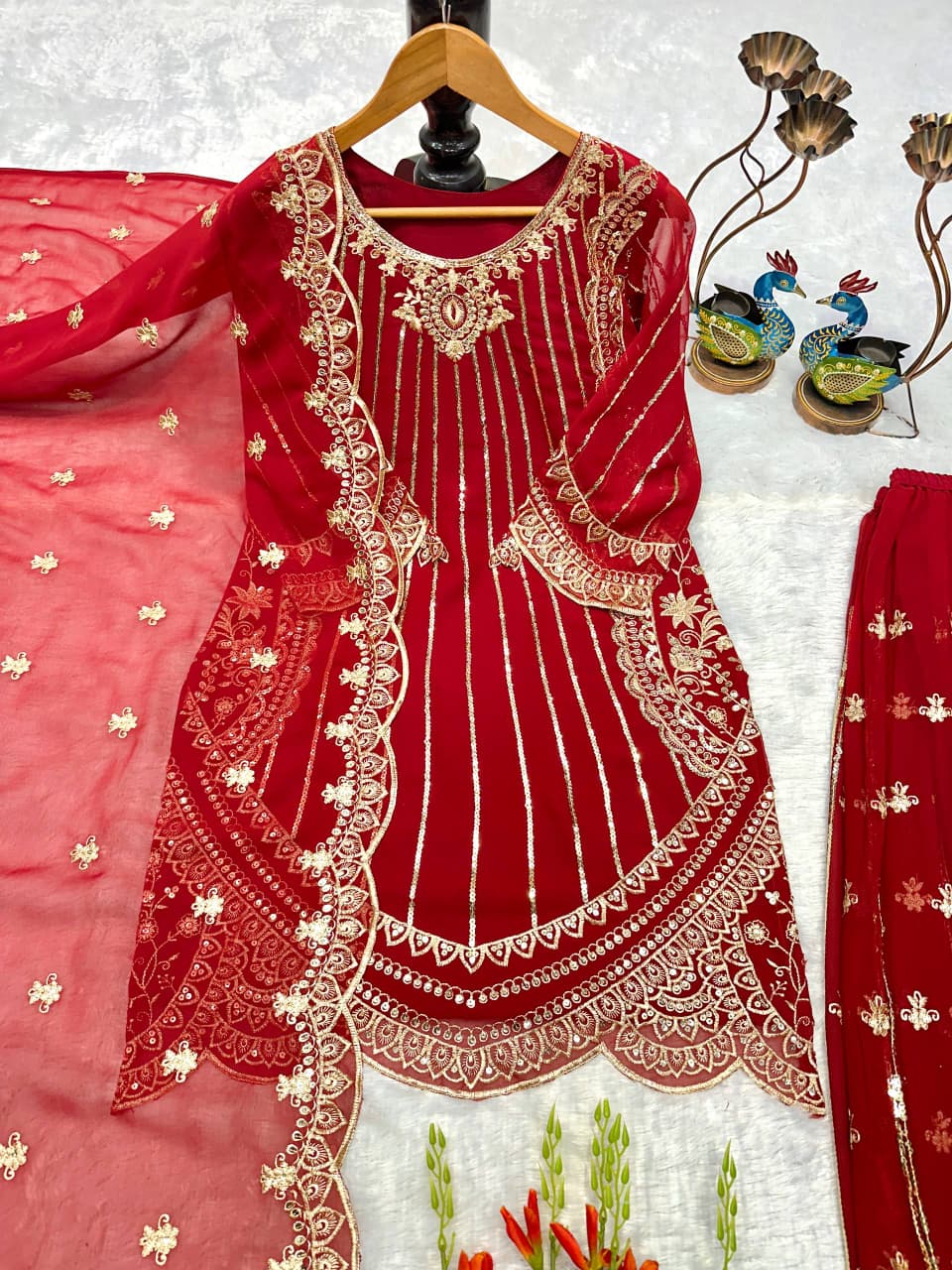 Fox Georgette Embroidered Set
