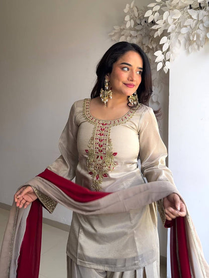 Fox Georgette Cutwork Set