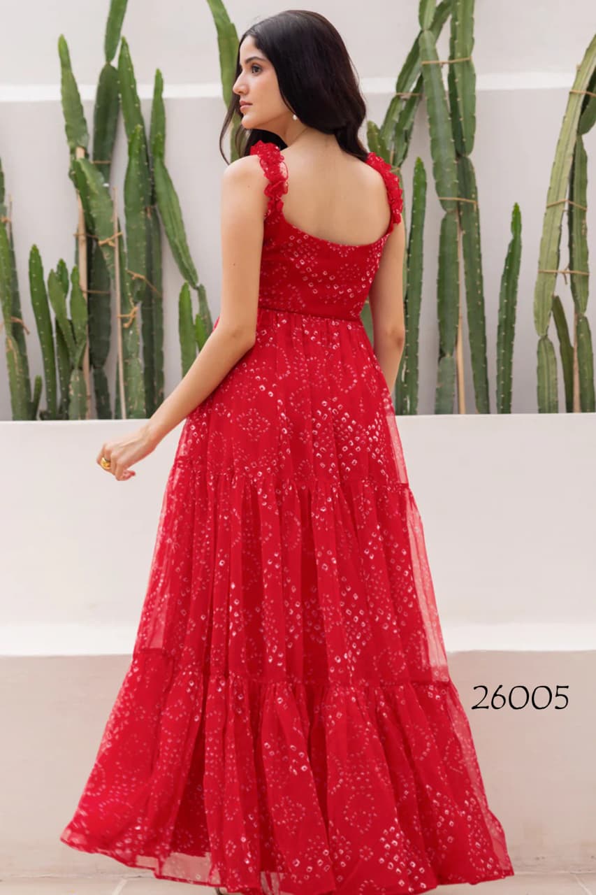 Faux Georgette Printed Gown