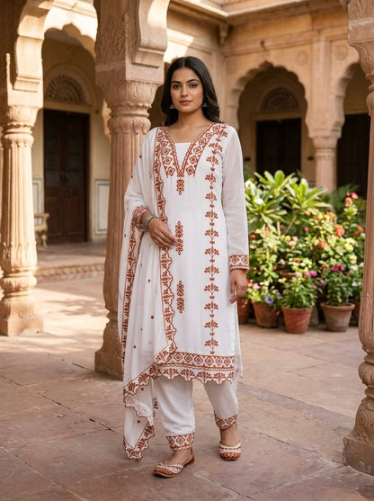 Faux Georgette Thread Work Suit Set