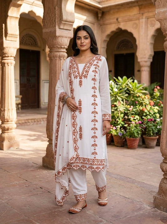 Faux Georgette Thread Work Suit Set