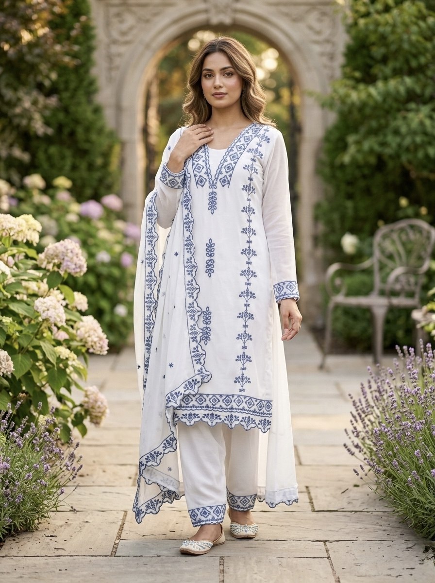 Faux Georgette Thread Work Suit Set