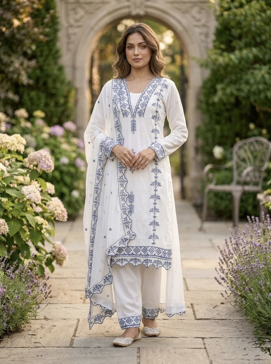 Faux Georgette Thread Work Suit Set